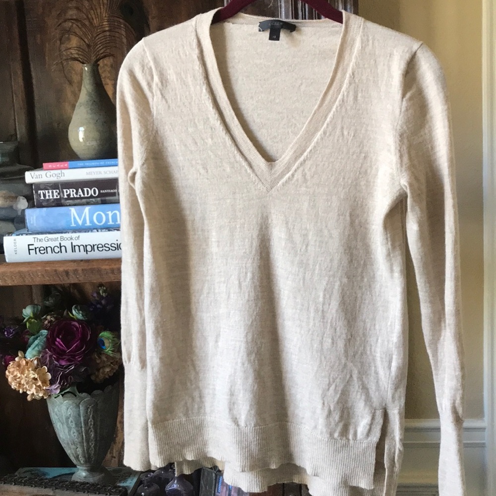 J. Crew light tan merino sweater XS